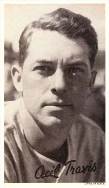 1936 Goudey Premiums-Type 1-Wide Pen Cecil Travis # Baseball Card