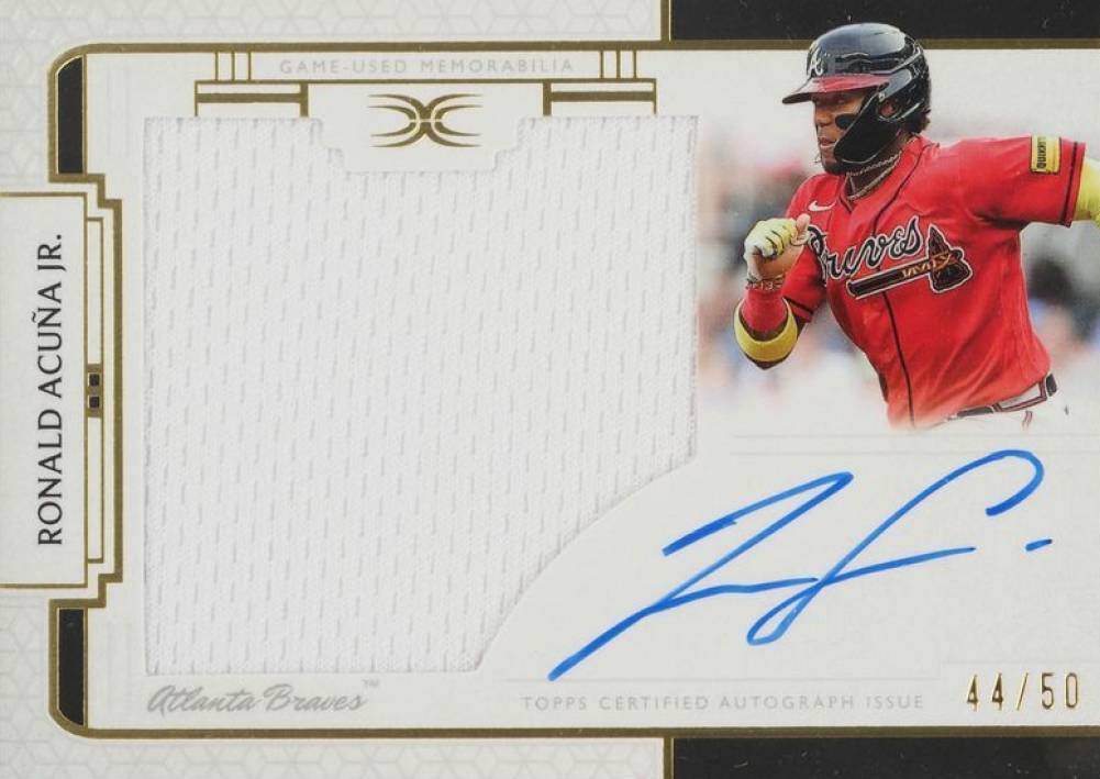 2024 Topps Definitive Collection Autograph Relics Collection Ronald Acuna Jr. #ARCRA Baseball Card