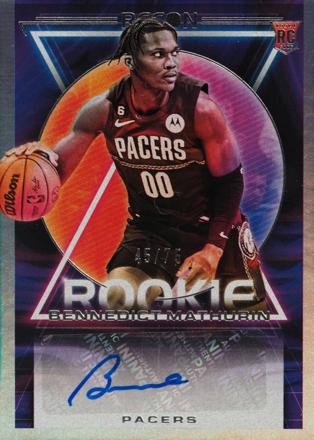 2022 Panini Recon Rookie Recon Signatures Bennedict Mathurin #RRSBNM Basketball Card