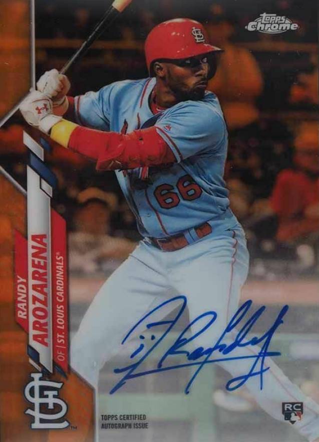2020 Topps Chrome Rookie Autographs Randy Arozarena #RARAR Baseball Card