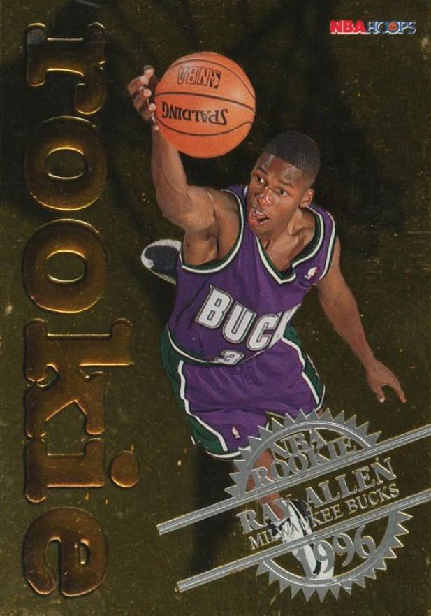 1996 Hoops Rookie Ray Allen #2 Basketball Card