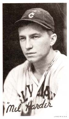 1936 Goudey Premiums-Type 1-Wide Pen Mel Harder # Baseball Card