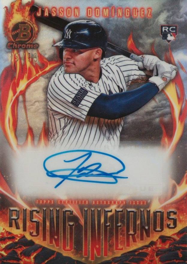 2024 Bowman Rising Infernos Autographs Jasson Dominguez #RIAJD Baseball Card
