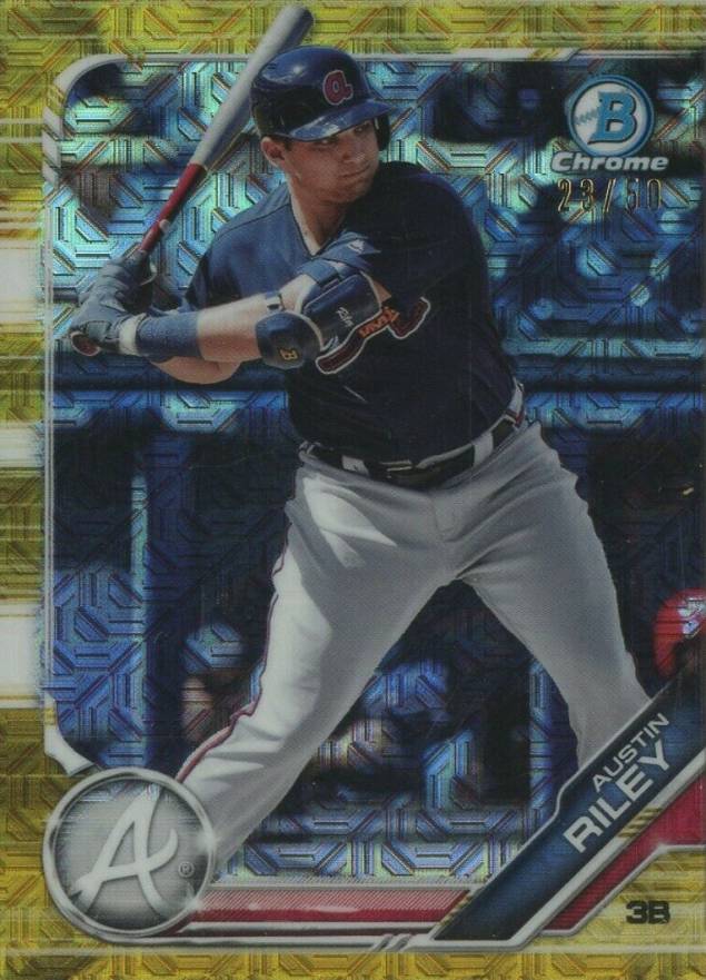 2019 Bowman Mega Box Chrome Austin Riley #129 Baseball Card