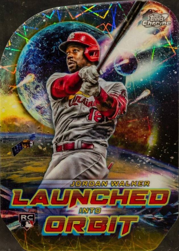 2023 Topps Cosmic Chrome Launched Into Orbit Jordan Walker #19 Baseball Card