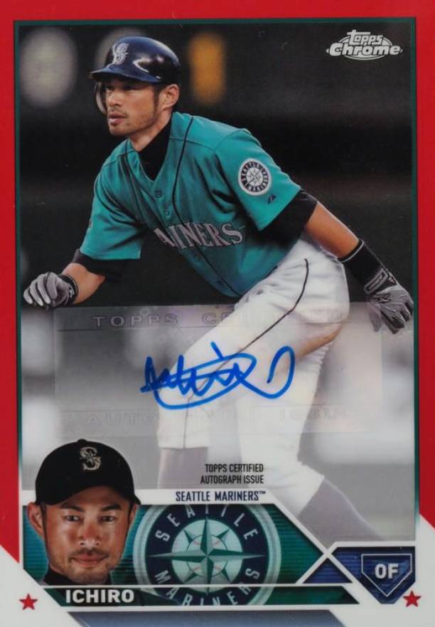 2023 Topps Chrome Update Chrome Legends Autograph Ichiro Suzuki #I Baseball Card
