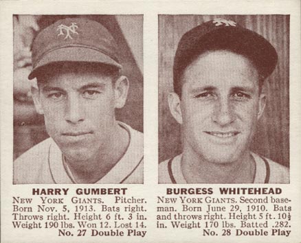 1941 Double Play Harry Gumbert #27/28 Baseball Card