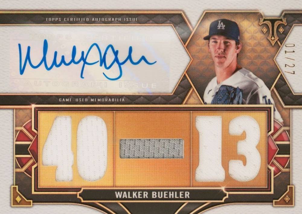 2022 Topps Triple Threads Autograph Relics Walker Buehler #WB5 Baseball Card