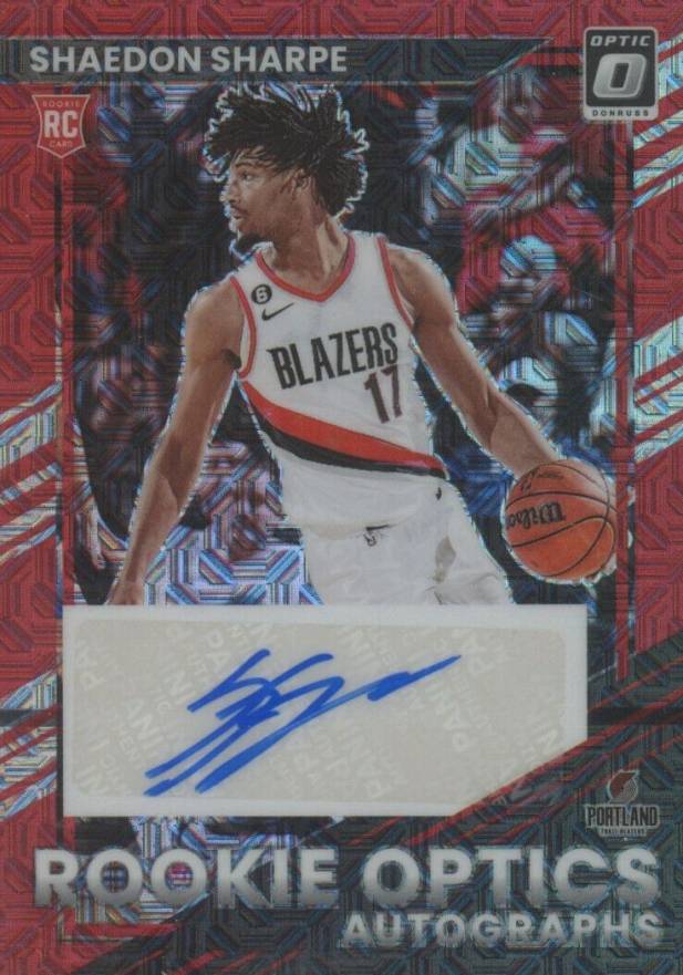 2022 Panini Donruss Optic Rookie Optics Autographs Shaedon Sharpe #ROASSP Basketball Card