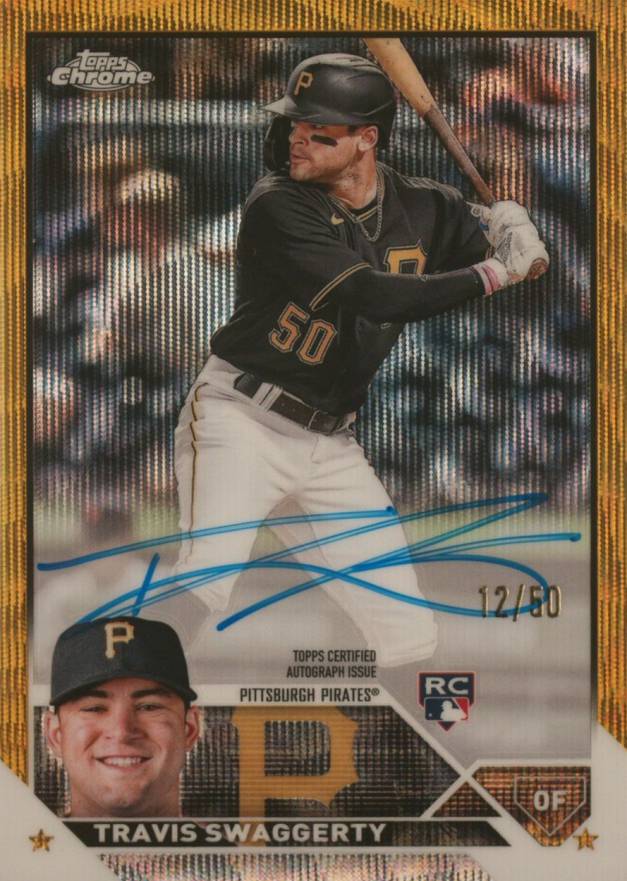 2023 Topps Chrome Rookie Autograph Travis Swaggerty #RATSW Baseball Card