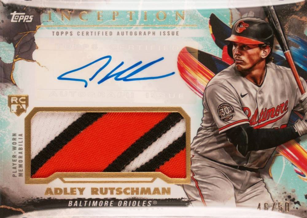 2023 Topps Inception Inception Autograph Patch Adley Rutschman #IAPARU Baseball Card
