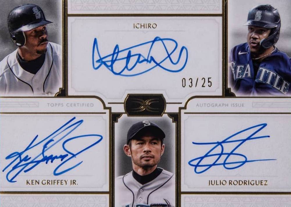 2024 Topps Definitive Collection Definitive Trio Autographs Ichiro Suzuki #GIR Baseball Card