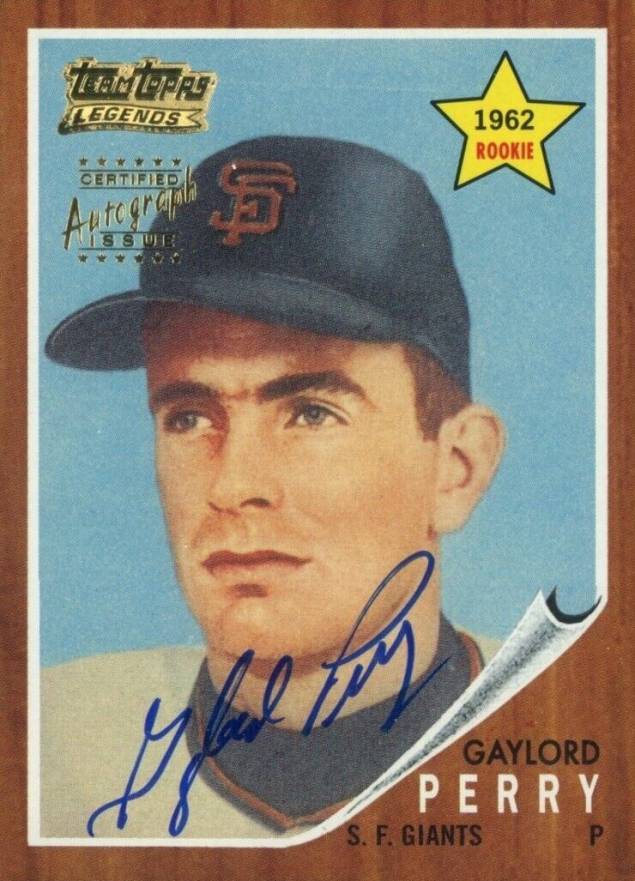 2002 Topps Team Topps Legends Reprint Autograph Gaylord Perry #TT-GP Baseball Card