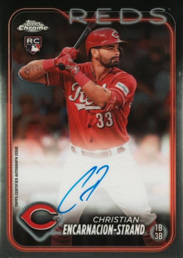 2024 Topps Chrome Rookie Autographs Christian Encarnacion-Strand #RACEN Baseball Card