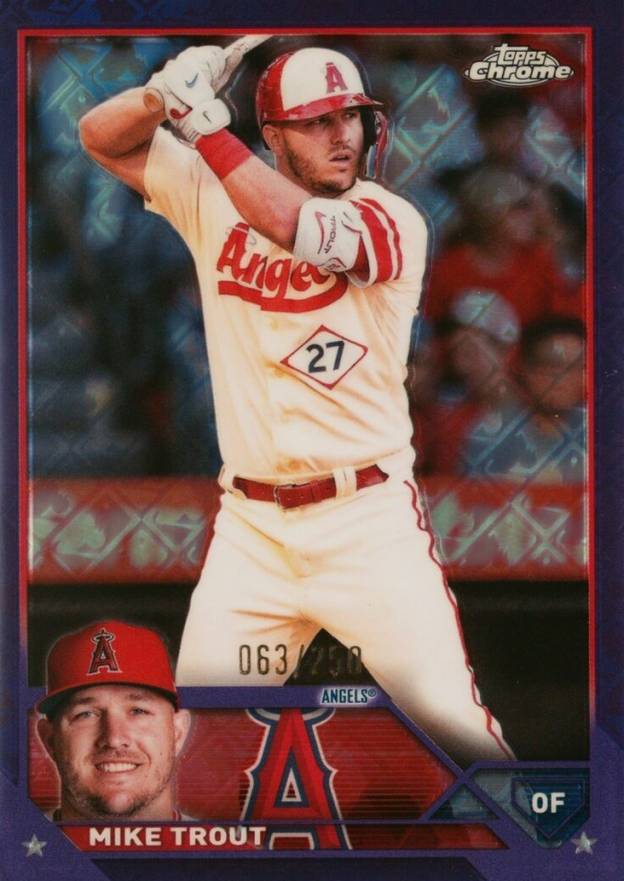 2023 Topps Chrome Logofractor Edition Mike Trout #27 Baseball Card