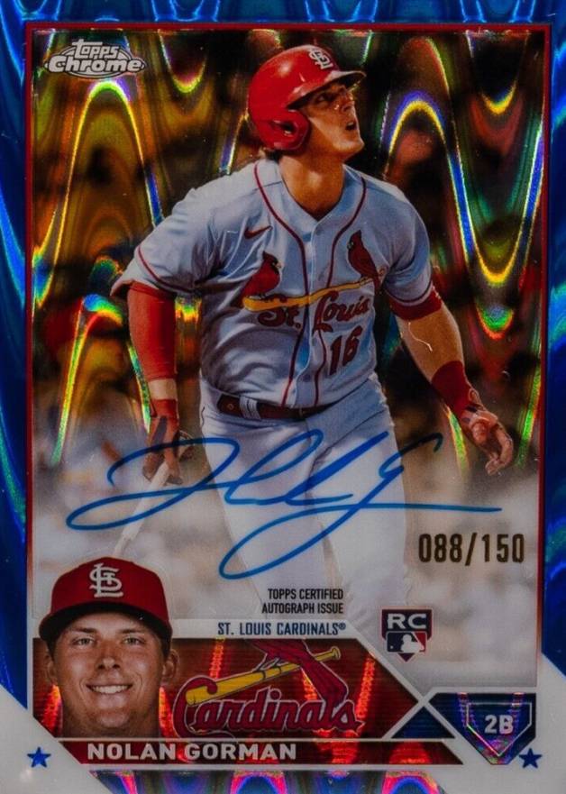 2023 Topps Chrome Rookie Autograph Nolan Gorman #RANGO Baseball Card