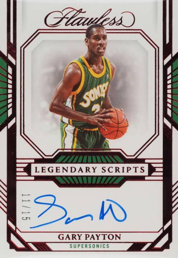 2022 Panini Flawless Legendary Scripts Gary Payton #LSGPY Basketball Card