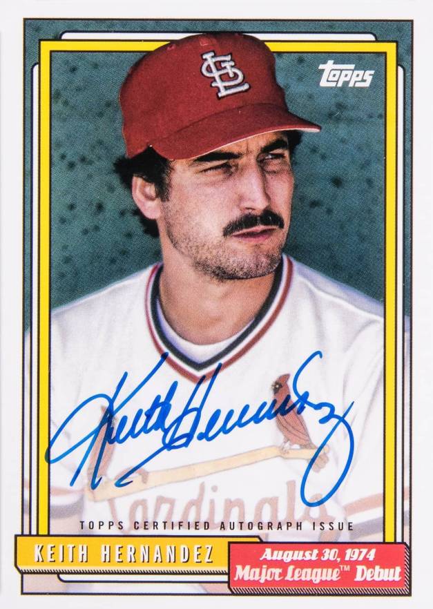 2022 Topps Archives 1992 Topps MLB Debut Autographs Keith Hernandez #72DBKH Baseball Card