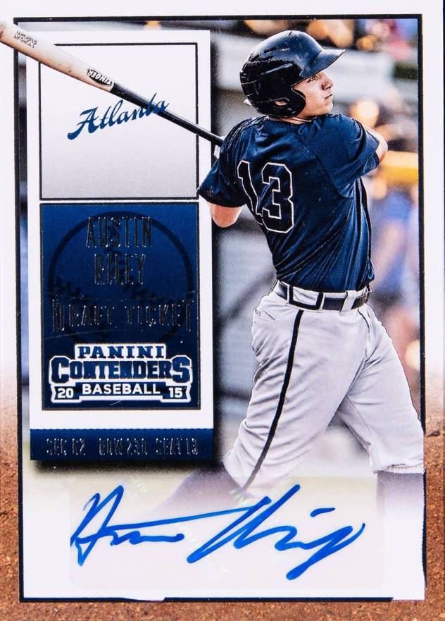 2015 Panini Contenders Draft Ticket Autograph Austin Riley #19 Baseball Card
