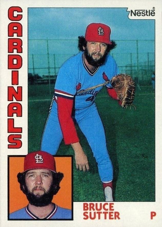 1984 Topps Nestle Hand Cut Bruce Sutter #730 Baseball Card