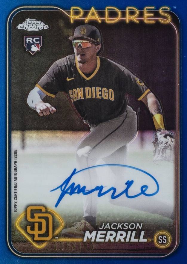 2024 Topps Chrome Rookie Autographs Jackson Merrill #RAJME Baseball Card