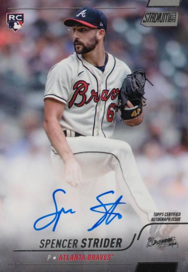 2022 Topps Stadium Club Base Autographs Spencer Strider #SCBASST Baseball Card
