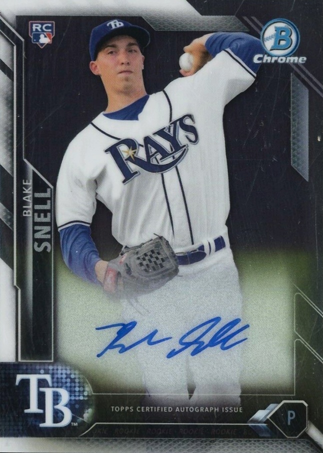 2016 Bowman Chrome Autograph Rookies Blake Snell #BS Baseball Card