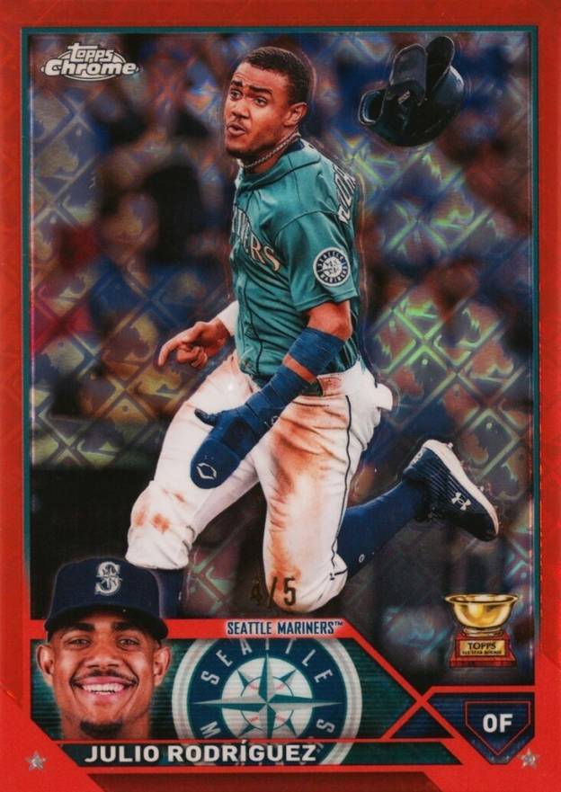 2023 Topps Chrome Logofractor Edition Julio Rodriguez #200 Baseball Card