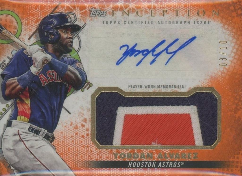2022 Topps Inception Inception Autographed Patch Yordan Alvarez #IAPYA Baseball Card