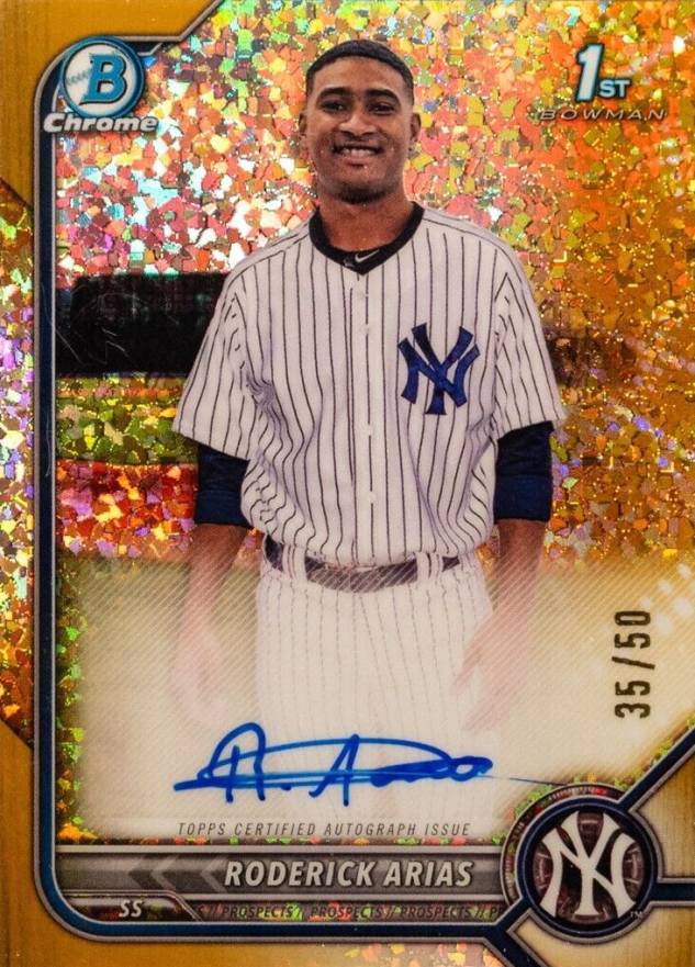 2022 Bowman Chrome Prospect Autographs Roderick Arias #CPARA Baseball Card