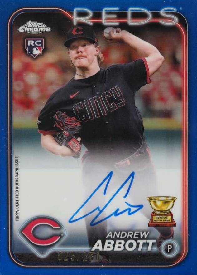 2024 Topps Chrome Rookie Autographs Andrew Abbott #RAAA Baseball Card
