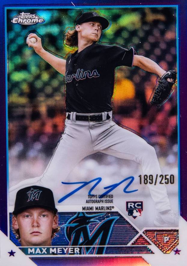 2023 Topps Chrome Rookie Autograph Max Meyer #RAMME Baseball Card
