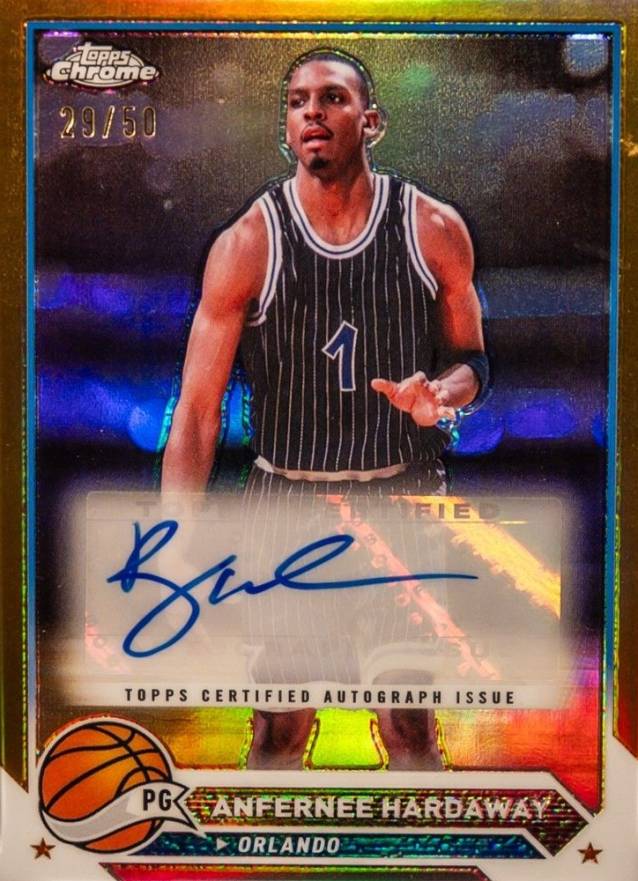 2023 Topps Chrome Topps Chrome Autographs Anfernee Hardaway #CGAHA Basketball Card