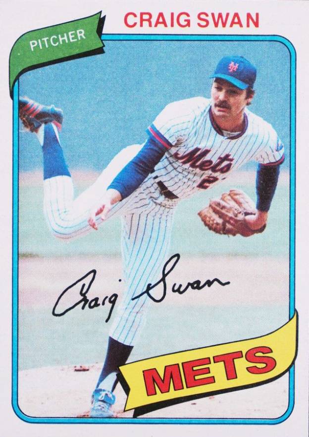 1980 Topps Craig Swan #8 Baseball Card