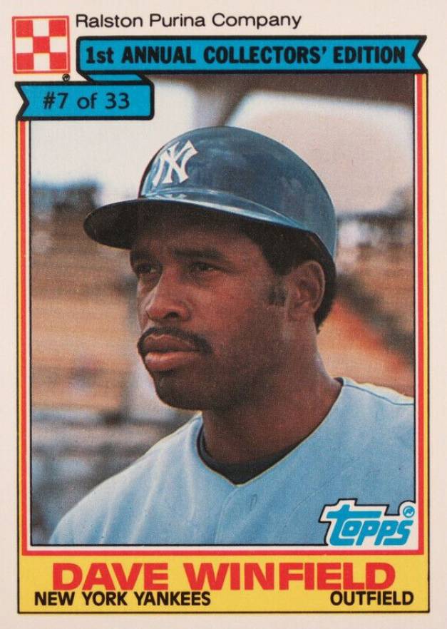 1984 Ralston Purina Hand Cut Dave Winfield #7 Baseball Card