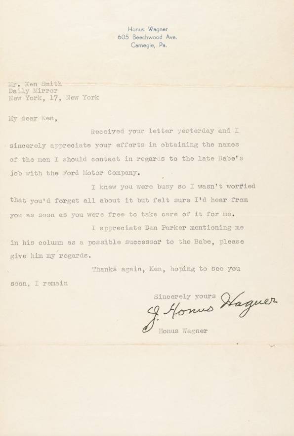 1999 Hall of Fame Autographs Honus Wagner # Baseball Card