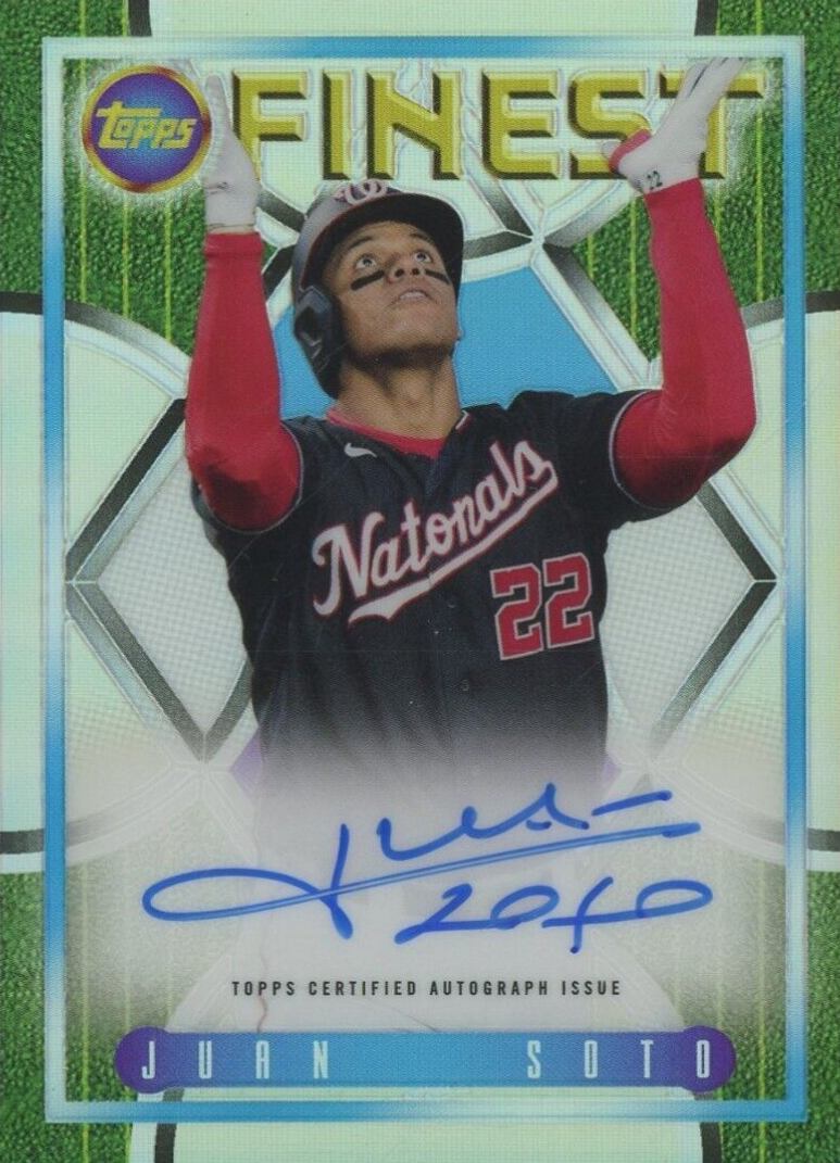 2022 Topps Finest Flashbacks 1995 Finest Autograph Juan Soto #JS Baseball Card