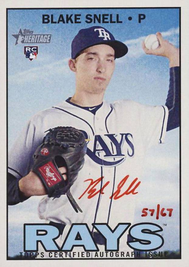 2016 Topps Heritage Real One Autographs Blake Snell #BS Baseball Card