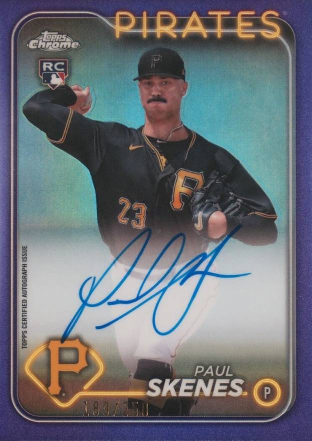2024 Topps Chrome Update Chrome Baseball Update Series Autographs Paul Skenes #RAPS Baseball Card