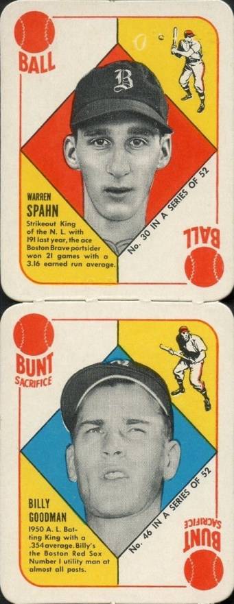 1951 Topps Red Backs Warren Spahn #30/46 Baseball Card