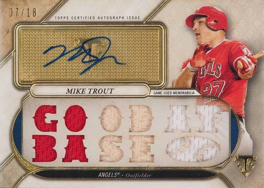 2017 Topps Triple Threads Autograph Relics Mike Trout #MT1 Baseball Card