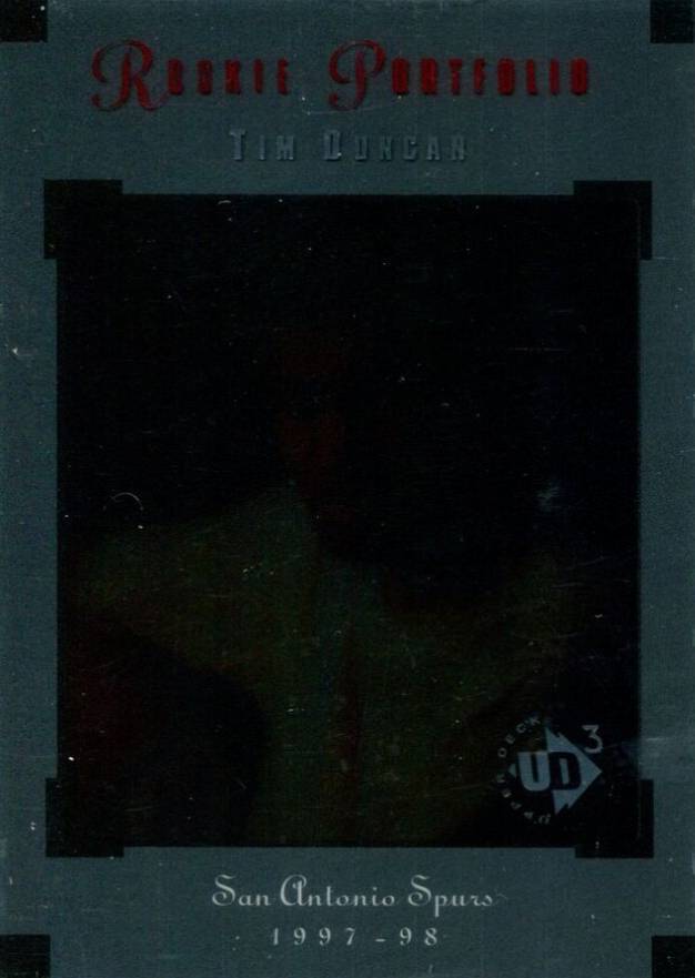 1997 UD3 Rookie Portfolio Tim Duncan #R1 Basketball Card