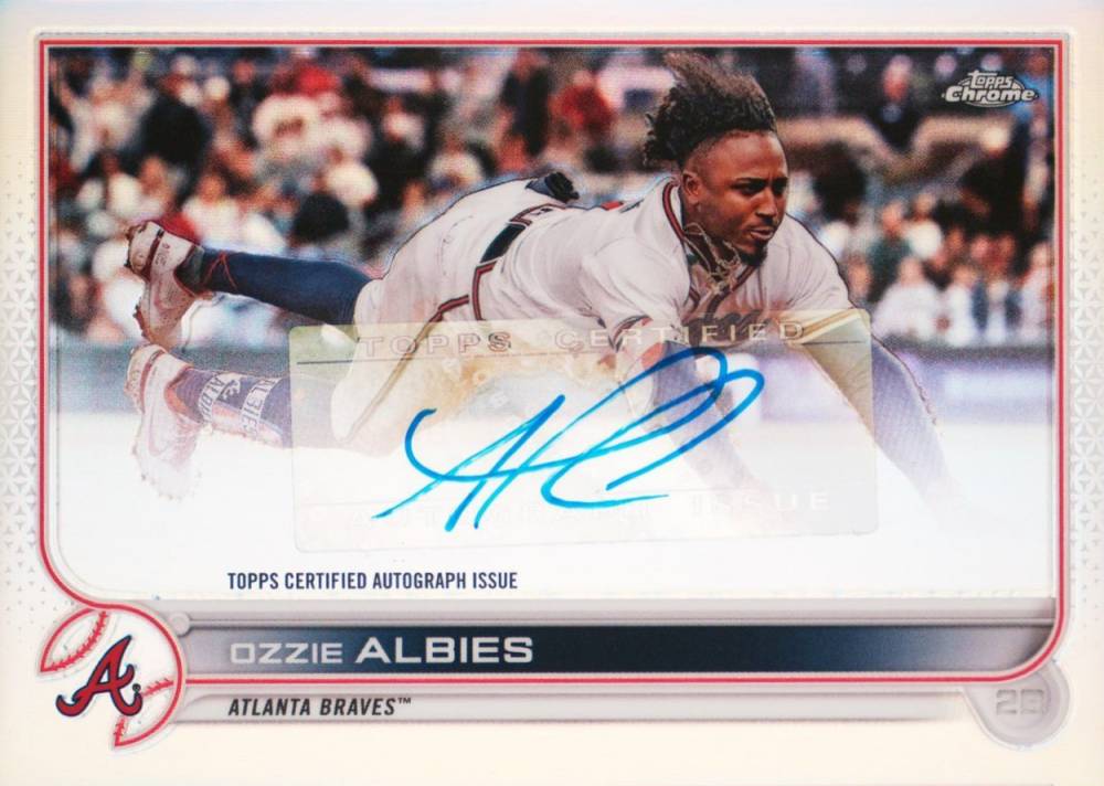 2022 Topps Chrome Update Autographs Ozzie Albies #ACOA Baseball Card