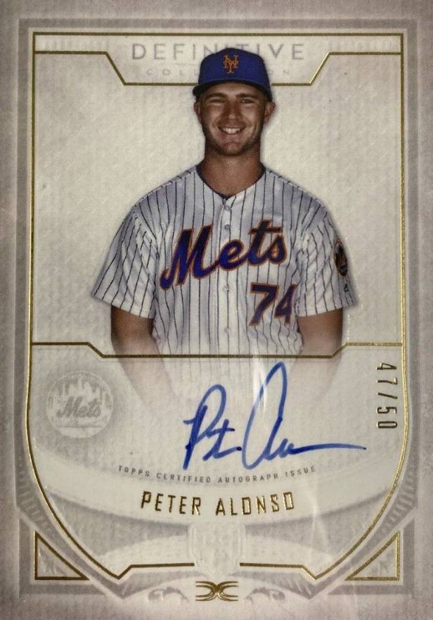 2019 Topps Definitive Collection Definitive Rookie Autographs Pete Alonso #PA Baseball Card