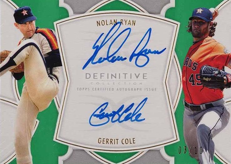 2020 Topps Definitive Collection Dual Autograph Collection Gerrit Cole #RC Baseball Card