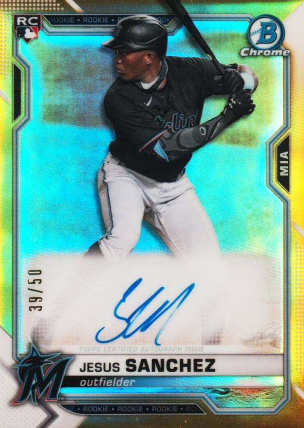 2021 Bowman Chrome Rookie Autographs Jesus Sanchez #CRAJS Baseball Card