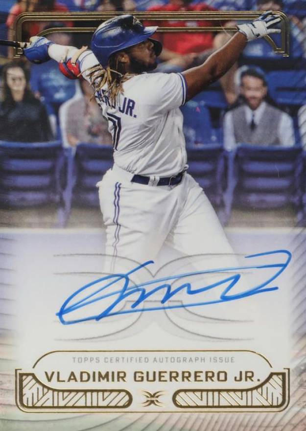 2023 Topps Definitive Collection Defining Images Autograph Collection Vladimir Guerrero Jr. #DIAVG Baseball Card