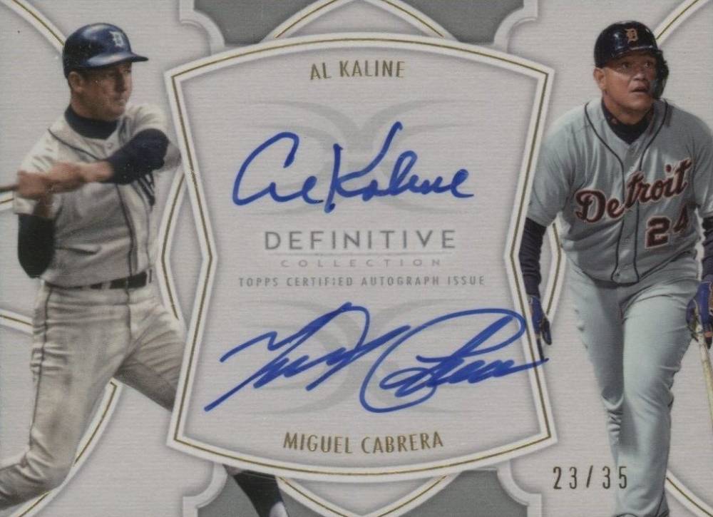 2020 Topps Definitive Collection Dual Autograph Collection Al Kaline #KC Baseball Card