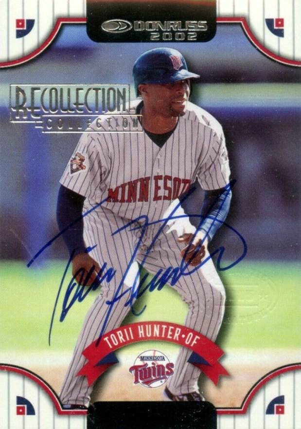 2005 Donruss Recollection Collection-Autograph Torii Hunter #96 Baseball Card