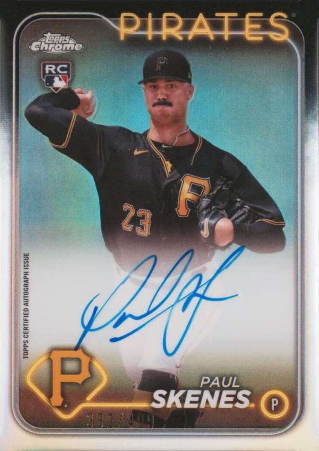 2024 Topps Chrome Update Chrome Baseball Update Series Autographs Paul Skenes #RAPS Baseball Card